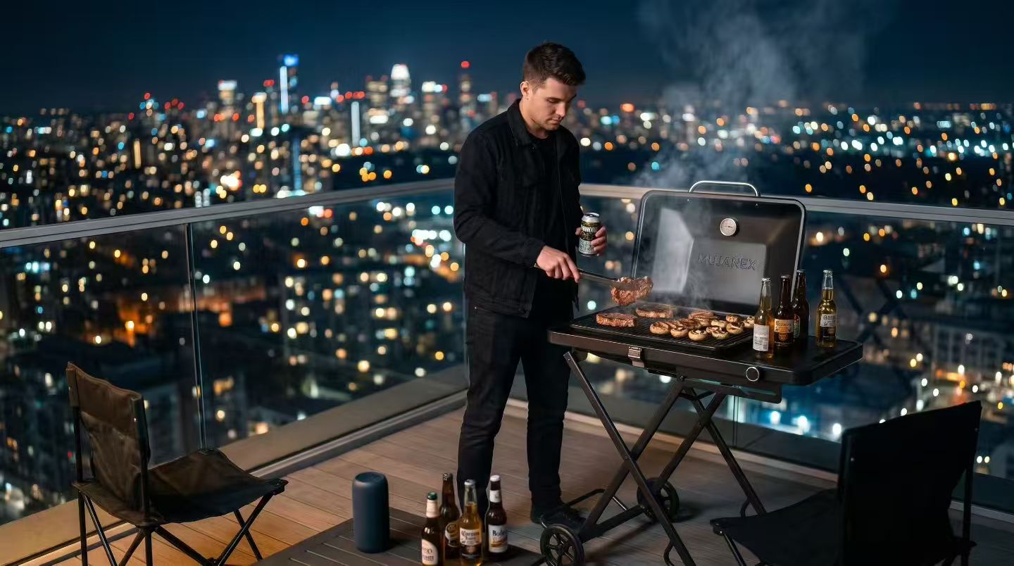 Balcony terrace grill